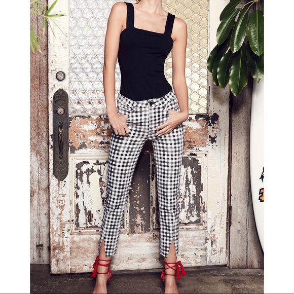 Paige Horton Straight Angle City Gingham Jean - Picture 1 of 8